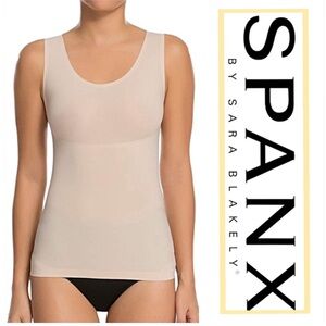 Spanx by Sara Blakely, Nude/Cream Slimming Shapewear Round Neck Tank Top